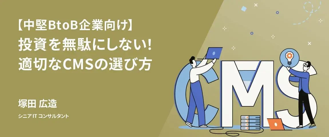 資料ダウンロード<br>【中堅BtoB企業向け】投資を無駄にしない！ 適切なCMSの選び方
